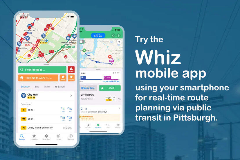 Try the Whiz App - Live Bus & Train Times